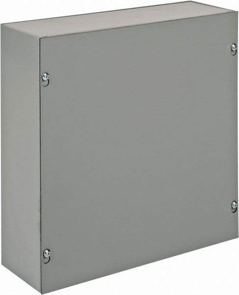 nVent Hoffman - Steel Junction Box Enclosure Screw Flat Cover - NEMA 1, 12" Wide x 12" High x 4" Deep - Makers Industrial Supply