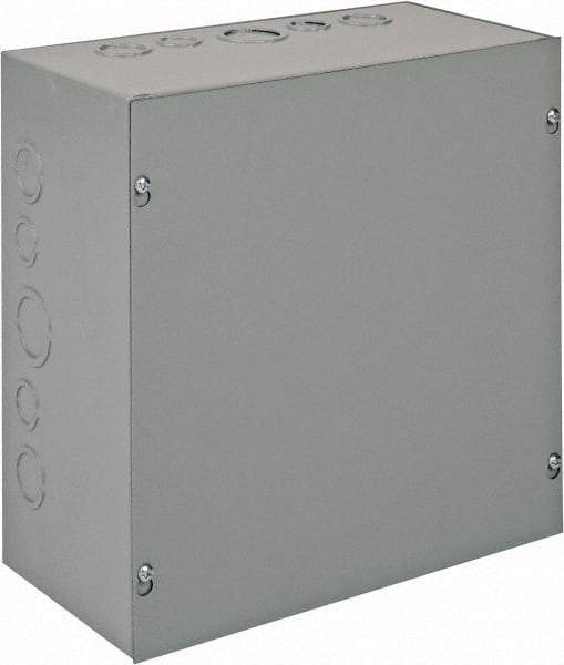 nVent Hoffman - Steel Junction Box Enclosure Screw Flat Cover - NEMA 1, 12" Wide x 12" High x 6" Deep - Makers Industrial Supply