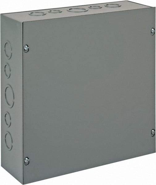 nVent Hoffman - Steel Junction Box Enclosure Screw Flat Cover - NEMA 1, 12" Wide x 12" High x 4" Deep - Makers Industrial Supply