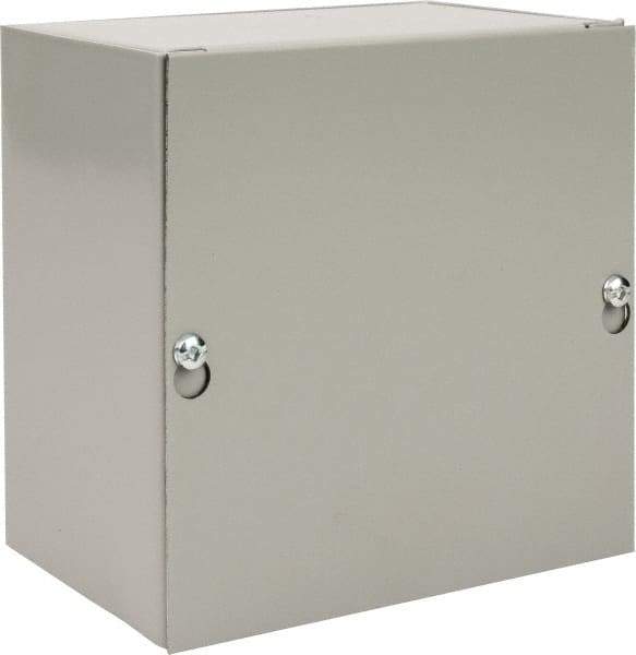 nVent Hoffman - Steel Junction Box Enclosure Screw Flat Cover - NEMA 1, 6" Wide x 6" High x 4" Deep - Makers Industrial Supply