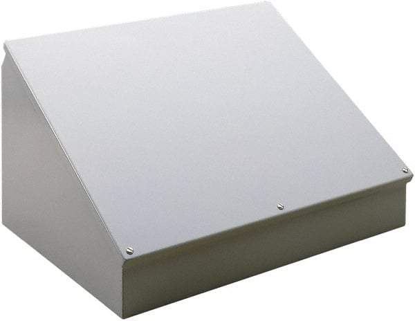 nVent Hoffman - Steel Junction Box Enclosure Hinge Sloped Cover - NEMA 12, 13, 305mm Wide x 203 mm High x 180mm Deep - Makers Industrial Supply