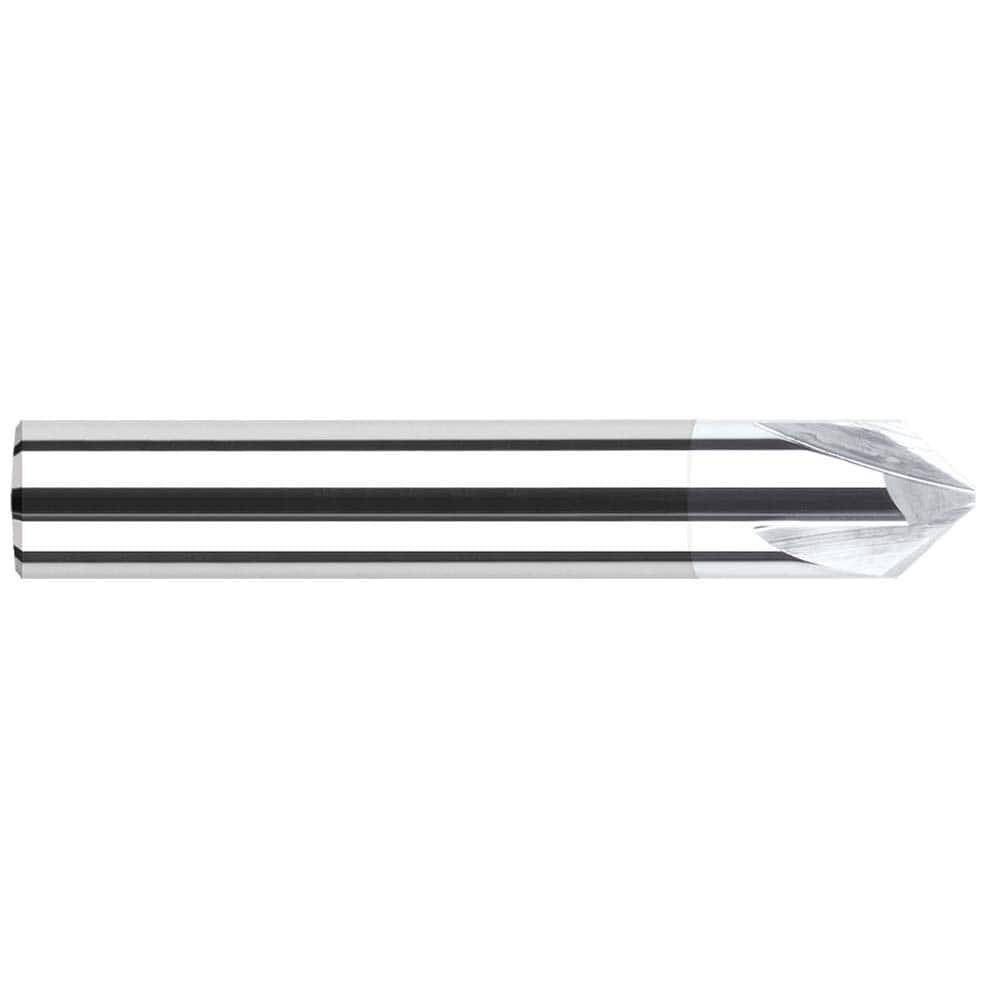 Harvey Tool - 1/2" Diam 90°/90° 4-Flute Single End Solid Carbide Chamfer Mill - Exact Industrial Supply