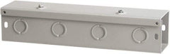 nVent Hoffman - 6" High x 6" Wide x 48" Long, Screw Mount Solid Wall Wire Duct - Gray, 15 Knockouts, Hinged Cover, Steel - Makers Industrial Supply