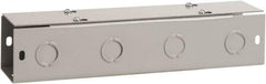 nVent Hoffman - 4" High x 4" Wide x 60" Long, Screw Mount Solid Wall Wire Duct - Gray, 19 Knockouts, Flat Cover, Steel - Makers Industrial Supply