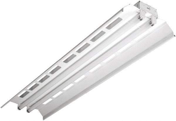 Cooper Lighting - 2 Lamps, 32 Watts, Fluorescent, Low Bay Fixture - 48" Long x 4-5/8" High x 12" Wide, 120-277 Volt, Steel Housing, 8% Uplight - Makers Industrial Supply