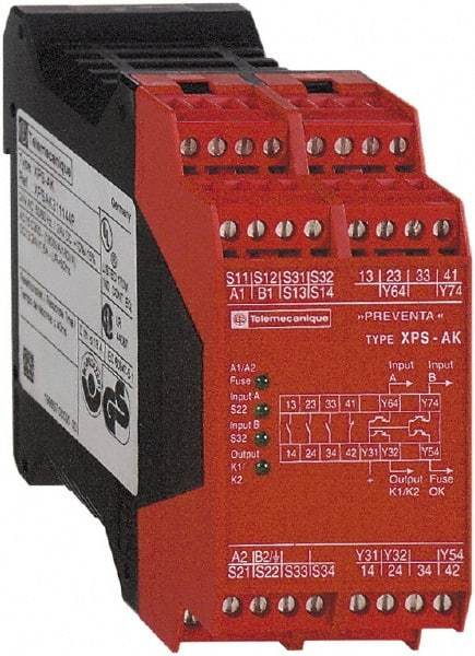 Square D - 24 VAC/VDC, 5 VA Power Rating, Standard Electromechanical & Solid State Screw General Purpose Relay - 6 Amp at 24 VAC/VDC, 1NC/4SS (Auxiliary) & 3NO - Makers Industrial Supply