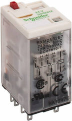 Square D - 8 Pins, 1.2 VA Power Rating, Ice Cube Electromechanical Plug-in General Purpose Relay - 12 Amp at 277 VAC, DPDT, 24 VAC, 21mm Wide x 40mm High x 27mm Deep - Makers Industrial Supply