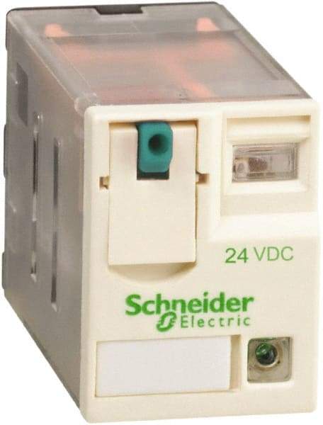 Square D - 14 Pins, Ice Cube Electromechanical Plug-in General Purpose Relay - 3 Amp at 277 VAC, 4PDT, 24 VDC, 21mm Wide x 40mm High x 27mm Deep - Makers Industrial Supply