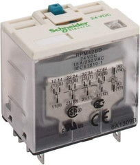 Square D - 14 Pins, Ice Cube Electromechanical Plug-in General Purpose Relay - 15 Amp at 277 V, 4PDT, 24 VDC, 41mm Wide x 39mm High x 27mm Deep - Makers Industrial Supply