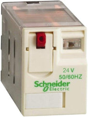 Square D - 5 Pins, 1.1 VA Power Rating, Ice Cube Electromechanical Plug-in General Purpose Relay - 15 Amp at 250 VAC, DPDT, 24 VAC, 21mm Wide x 39mm High x 27mm Deep - Makers Industrial Supply