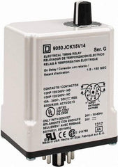 Square D - 8 Pin, 3 min Delay, DPDT Time Delay Relay - 10 Contact Amp, 24 VAC/VDC - Makers Industrial Supply