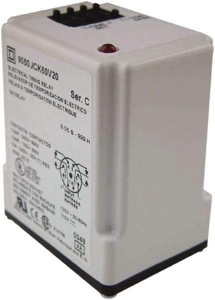 Square D - 999 min Delay, DPDT Time Delay Relay - 10 Contact Amp, 240 VAC - Makers Industrial Supply