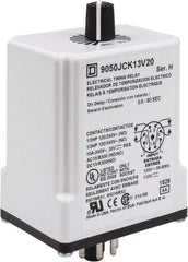 Square D - 8 Pin, 1 min Delay, Multiple Range DPDT Time Delay Relay - 10 Contact Amp, 110 VDC & 120 VAC - Makers Industrial Supply