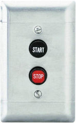 Schneider Electric - 2 Operator, Flush Pushbutton Control Station - Start-Stop (Legend), Momentary Switch, NO/NC Contact, NEMA 1 - Makers Industrial Supply