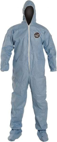 Dupont - Size XL FR Disposable Flame Resistant/Retardant Coveralls - Blue, Zipper Closure, Elastic Cuffs - Makers Industrial Supply