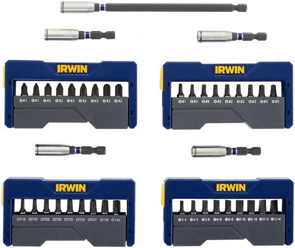 Irwin - 41 Piece, Phillips, Square, Torx, Slotted Handle, Insert Bit Set - #1 to #3 - Makers Industrial Supply