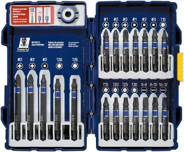 Irwin - 20 Piece, Phillips, Square, Torx, Slotted Handle, Drive Set - #1 to #3 - Makers Industrial Supply