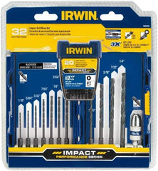 Irwin - 32 Piece, Phillips Handle, Drill & Drive Set - 1/16 to 1/4" Hex - Makers Industrial Supply