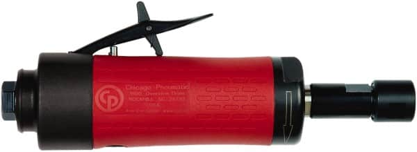 Chicago Pneumatic - 1/4" Collet, Straight Handle, Air Angle Die Grinder - 24,000 RPM, Rear Exhaust, 23.3 CFM, 0.54 hp, 90 psi, 6.35mm Inlet - Makers Industrial Supply