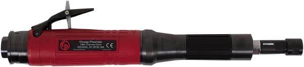 Chicago Pneumatic - 1/4" Collet, Straight Handle, Air Extended Length Die Grinder - 12,000 RPM, Rear Exhaust, 33.9 CFM, 1.2 hp, 90 psi, 9.5mm Inlet - Makers Industrial Supply