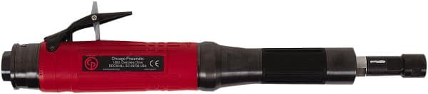 Chicago Pneumatic - 1/4" Collet, Straight Handle, Air Extended Length Die Grinder - 28,000 RPM, Rear Exhaust, 31.8 CFM, 0.8 hp, 90 psi, 9.5mm Inlet - Makers Industrial Supply