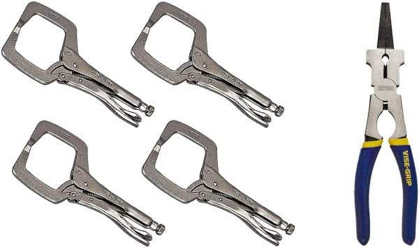 Irwin - 11" OAL C-Clamp Locking Pliers - 2-5/8" Jaw Depth - Makers Industrial Supply