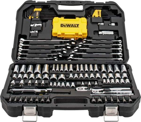 DeWALT - 142 Piece 1/4 & 3/8" Drive Mechanic's Tool Set - Comes in Blow Molded Case - Makers Industrial Supply