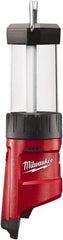 Milwaukee Tool - LED Bulb, 400 Lumens, Spotlight/Lantern Flashlight - Red Plastic Body, 12V Lithium-Ion Batteries Not Included - Makers Industrial Supply