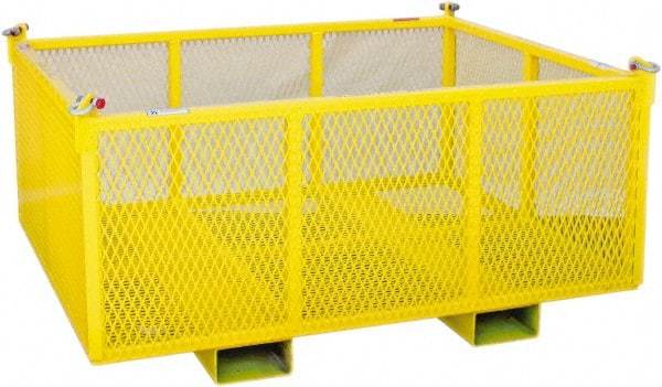 Machining & Welding - 60" Long x 48" Wide x 24" High Steel Basket-Style Bulk Container - 2,500 Lb. Load Capacity - Makers Industrial Supply