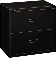 Basyx - 30" Wide x 28-3/8" High x 19-1/4" Deep, 2 Drawer Lateral File - Steel, Black - Makers Industrial Supply