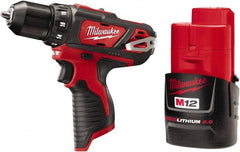 Milwaukee Tool - 12V 3/8" Pistol Grip Cordless Drill - Makers Industrial Supply