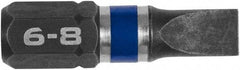 Irwin - 0.2204" Slotted Screwdriver Bit - 1/4" Hex Drive, 1" OAL - Makers Industrial Supply