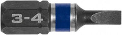 Irwin - 0.154" Slotted Screwdriver Bit - 1/4" Hex Drive, 1" OAL - Makers Industrial Supply