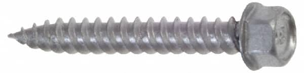 Buildex - #9 Hex Washer Head Sheet Metal Screw - Steel, 3" Length Under Head - Makers Industrial Supply