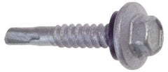 Buildex - #12, Hex Washer Head, Hex Drive, 1-1/4" Length Under Head, #2 Point, Self Drilling Screw - Steel - Makers Industrial Supply