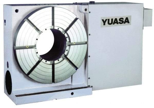 Yuasa - 1 Spindle, 25 Max RPM, 15.75" Table Diam, 2 hp, Horizontal & Vertical CNC Rotary Indexing Table - 500 kg (1100 Lb) Max Horiz Load, 281.94mm Centerline Height - Makers Industrial Supply