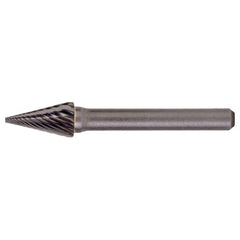 SM-42 Standard Cut Solid Carbide Bur-Pointed Cone Shape - Exact Industrial Supply