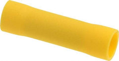 Thomas & Betts - 12 to 10 AWG Compatible, Vinyl Fully Insulated, Crimp-On Butt Splice Terminal - Copper Contacts, 1.024" OAL, Yellow - Makers Industrial Supply