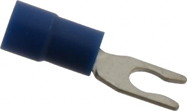 Thomas & Betts - #6 Stud, 16 to 14 AWG Compatible, Partially Insulated, Crimp Connection, Locking Fork Terminal - Makers Industrial Supply