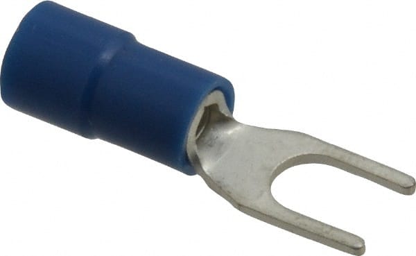 Thomas & Betts - #8 Stud, 16 to 14 AWG Compatible, Partially Insulated, Crimp Connection, Standard Fork Terminal - Makers Industrial Supply