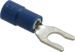 Thomas & Betts - #8 Stud, 16 to 14 AWG Compatible, Partially Insulated, Crimp Connection, Locking Fork Terminal - Makers Industrial Supply