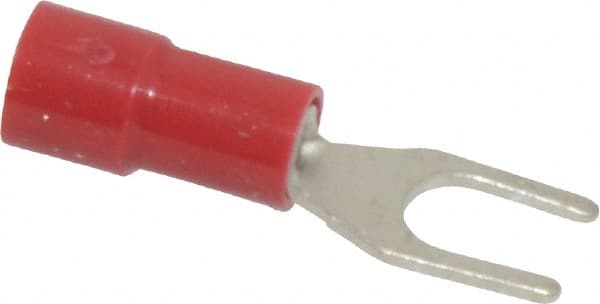 Thomas & Betts - #8 Stud, 22 to 16 AWG Compatible, Partially Insulated, Crimp Connection, Standard Fork Terminal - Makers Industrial Supply