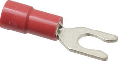 Thomas & Betts - #8 Stud, 22 to 18 AWG Compatible, Partially Insulated, Crimp Connection, Locking Fork Terminal - Makers Industrial Supply