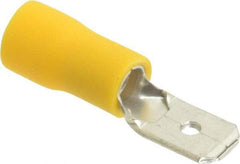 Thomas & Betts - 12 to 10 AWG, Vinyl, Fully Insulated, Male Wire Disconnect - 1/4 Inch Wide Tab, Yellow, RoHS Compliant, UL 94 V-0 - Makers Industrial Supply