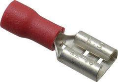 Thomas & Betts - 22 to 16 AWG, Vinyl, Fully Insulated, Female Wire Disconnect - 1/4 Inch Wide Tab, Red, RoHS Compliant, UL 94 V-0 - Makers Industrial Supply