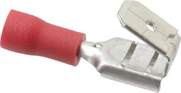 Thomas & Betts - 22 to 16 AWG, Vinyl, Fully Insulated, Piggyback Wire Disconnect - 1/4 Inch Wide Tab, Red, RoHS Compliant, UL 94 V-0 - Makers Industrial Supply