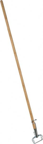 PRO-SOURCE - 60" Standard Wood Quick Connect Mop Handle - Metal Connector, Use with Wet Mops - Makers Industrial Supply