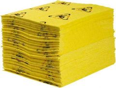 Brady SPC Sorbents - 60 Gal Capacity per Package, Chemical/Hazmat Mat - 19" Long x 15" Wide, Yellow, Polypropylene - Makers Industrial Supply