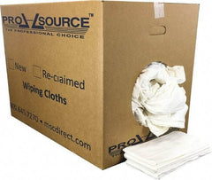 PRO-SOURCE - 12 Inch Long x 20 Inch Wide Virgin Cotton Diaper Rags - White, Knit, Lint Free, 50 Lbs. at 2 to 4 per Pound, Box - Makers Industrial Supply