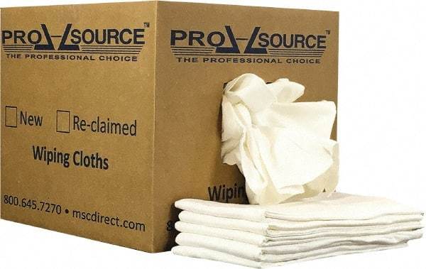 PRO-SOURCE - 12 Inch Long x 20 Inch Wide Virgin Cotton Diaper Rags - White, Lint Free, 10 Lbs. at 2 to 4 per Pound, Box - Makers Industrial Supply